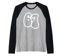 67, Six Seven Meme, Teenager Number Slang Saying Raglan Baseball Tee