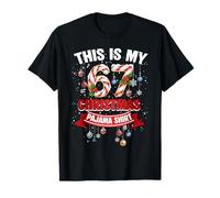 67 Six Seven Meme This is My 67 Christmas Pajama Candy Cane T-Shirt