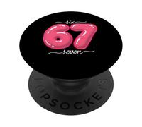 67 Six Seven Pink Balloon Numbers 6 and 7 Matching Meme Cute PopSockets Adhesive PopGrip