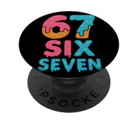 67 Sixty Seven Donut Icing Sprinkle 67th Birthday PopSockets Adhesive PopGrip