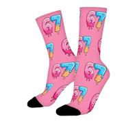 67 Socks Ice Cream, Funny 67 Meme Socks Christmas, Novelty Ice Cream 6 7 Number Crew Sock Winter Thermal, 2026 New Christmas Sweet Dessert Six Seven Meme Sock, for Adults Kids Gift