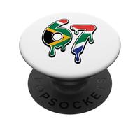 67 South Africa Six Seven South African Flag PopSockets Adhesive PopGrip