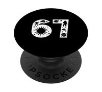 67 Space UFO Astronaut Planet Number Graphic Design PopSockets Adhesive PopGrip
