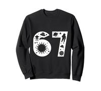 67 Space UFO Astronaut Planet Number Graphic Design Sweatshirt