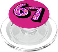 67 Spot Brown Pink Mix Abstract Polka Dots Six Seven Meme PopSockets PopGrip for MagSafe