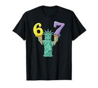 67 Statue Liberty Six Seven Ice Cream Drip Funny T-Shirt