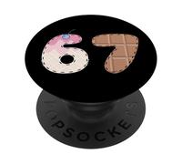 67 Sweet Dessert Style Number Illustration Graphic PopSockets Adhesive PopGrip