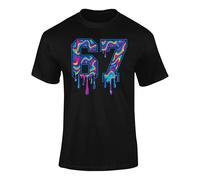 67 T Shirt Six Seven Number Day Top Funny Meme Design Kids 6 7 Gifts Cool Numeric Graphic Tee Black 7-8 Years Style 7