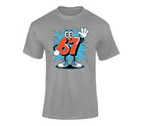 67 T Shirt Six Seven Number Day Top Funny Meme Design Kids 6 7 Gifts Cool Numeric Graphic Tee Grey 5-6 Years Style 1