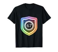 67 Tech Shield Digital Emblem Art T-Shirt