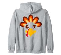 67 Thanksgiving Funny 6 7 Six Seven Turkey Social Media Meme Zip Hoodie