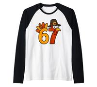 67 Thanksgiving Meme Mason 6 7 Turkey Six Seven Teens Kids Raglan Baseball Tee