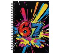 67 Themed Notebook with Dividers, Colorful Six Seven Spiral Notebook | Back to School Stationery for Boys girls, 120 Pages A5 College Ruled Journal, 8 x 6 Inch