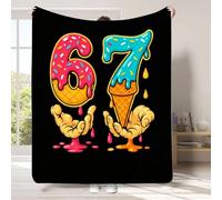 67 Throw Blanket,Funny Christmas Six Seven Throw Blanket,HD Digital Print 67 Blankets Flannel Cozy Blankets for Couch Bed Sofa Office,Warm Six Seven Gifts for Xmas Holiday