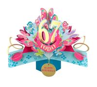 67 Today Happy 67th Birthday Pop-Up Greeting Card Love Kate's Pop Up Cards Her Design POP236MC67