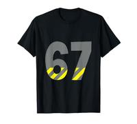 67 Under Construction Number Graphic Caution Stripe Style T-Shirt