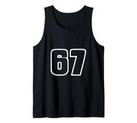 67 Urban Sports Outline Number Modern Street Style Design Tank Top
