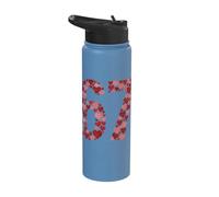 67 Valentine's Day Sparkling Hearts Mosaic Six Seven Meme Stainless Steel Insulated Water Bottle