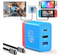 67 W USB C Charging Station for Nintendo Switch/OLED, Portable Travel TV Docking Station with 4K HDMI/USB2.0/PD Charging Port, Fast Charging Adapter with USB-C Cable Laptop
