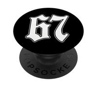 #67 White Number 67 Latino Sports Fan Team Cholo Easy PopSockets Adhesive PopGrip