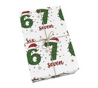 67 Wrapping Paper, 67 Meme Christmas Wrapping Paper Roll, Funny Six Seven Meme Gift Wrap Papers Roll for Christmas New Year Decor (D)