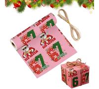 67 Wrapping Paper, 67 Meme Funny Christmas Wrapping Paper, Novelty Christmas Six Seven Meme Gift Wrap Papers Roll, Secret Santa & Gag Gift for Birthday Party Family Gathering, 35.43x19.69 inches