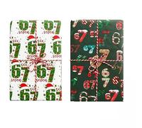 67 Wrapping Paper, 90 * 50cm 67 Christmas Wrapping Paper, Funny Gift 6 7 Wrapping Papers, White & Green DIY Gift Wrapping Papers (white+green)