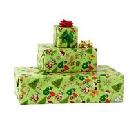67 Wrapping Paper - Cheerful Christmas Illustration Rolls, Playful Holiday Craft Paper, Bright Celebration Wrapping Sheets, Uncommon Party Decoration Material, Fun Covering for Kids, Family, Friends