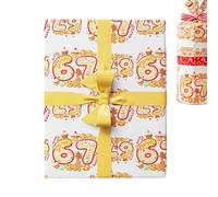 67 Wrapping Paper, Festive And Humorous, 100x50cm, 6 7 Meme Wrapping Paper, Holiday Present Wrap Six Seven, Easy To Cut And Fold, For Friends Office Colleagues Party Social Clubs Birthday