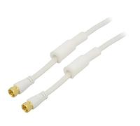 67297 Cable 7.5m F-connector, white on both ends 75Ω GOOBAY