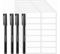 672Pcs No-Iron Name Labels for Clothes, White Personalised Waterproof Stickers for Ki/ds & Adults, Writable Self-Adhesive White Sticky Name Tags, Includes 4 Permanent Markers