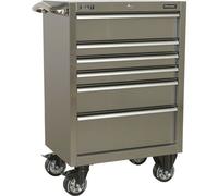 675mm Stainless Steel 6 Drawer Mobile Tool Chest - Heavy-Duty Storage Solution