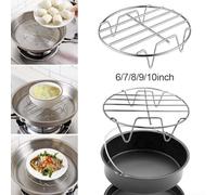 6789 Inch Stainless Steel Grill Rack Air Fryer Accessory Single Layer Tray Rack for Baking Roasting and Steaming Fish Chicken and More (9 inches)