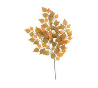 67cm Artificial Autumnal Fall Birch Spray 80 Leaves Orange Brown Floral Floristry Decoration
