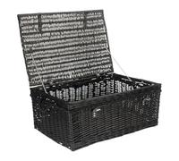 67cm Black Wicker Rope Handled Picnic Basket