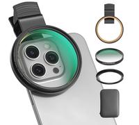 67mm CPL Filter for Phone/DSLR, HD Circular Polarizer Polarizing Filter with Universal Clip, Adapter Ring, Lens Attachment for iPhone 16 15 14 13 12 Samsung Galaxy Pixel and Other Smart Phones/Camera