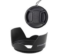 67mm Tulip Flower Lens Hood & Lens Cap Compatible for Canon EF-S 18-135mm Lens, Compatible for Nikon 16-85mm Lens, 18-105mm Lens (1+1Pack)