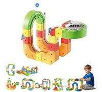67Pcs Electric Train Set, Track Fusion Toy, Magic Rail Cube Train Set, 3D Embedded Layouts Gravity-Defying Flexible Race Cube Track Fusion Building Toy for Kids,Christmas Birthday Gifts for Kids
