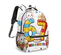 67th Birthday 16 Inch Summer Cake Palm Tree Crab Surfboard Print Rucksack, 360 All-over Graphic School Bag for Kids Children Adults (06)