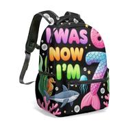 67th Birthday 16 Inch Summer Cake Palm Tree Crab Surfboard Print Rucksack, 360 All-over Graphic School Bag for Kids Children Adults (30)