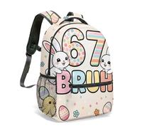67th Birthday 16 Inch Summer Cake Palm Tree Crab Surfboard Print Rucksack, 360 All-over Graphic School Bag for Kids Children Adults (05)