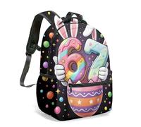 67th Birthday 16 Inch Summer Cake Palm Tree Crab Surfboard Print Rucksack, 360 All-over Graphic School Bag for Kids Children Adults (16)