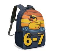 67th Birthday 16 Inch Summer Cake Palm Tree Crab Surfboard Print Rucksack, 360 All-over Graphic School Bag for Kids Children Adults (09)