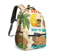 67th Birthday 16 Inch Summer Cake Palm Tree Crab Surfboard Print Rucksack, 360 All-over Graphic School Bag for Kids Children Adults (36)