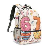 67th Birthday 16 Inch Summer Cake Palm Tree Crab Surfboard Print Rucksack, 360 All-over Graphic School Bag for Kids Children Adults (12)