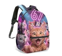 67th Birthday 16 Inch Summer Cake Palm Tree Crab Surfboard Print Rucksack, 360 All-over Graphic School Bag for Kids Children Adults (15)