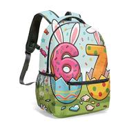 67th Birthday 16 Inch Summer Cake Palm Tree Crab Surfboard Print Rucksack, 360 All-over Graphic School Bag for Kids Children Adults (11)