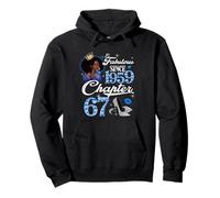 67th Birthday Black Queen Chapter 67 Fabulous Since 1959 Pullover Hoodie