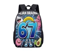 67th Birthday Blue Cake 17 Inch Backpack for Men Women Tropical Beach Senior Travel Rucksack Large Laptop Bag Retirement Gift (32)