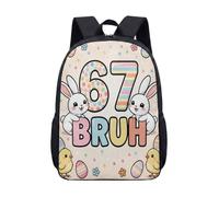 67th Birthday Blue Cake 17 Inch Backpack for Men Women Tropical Beach Senior Travel Rucksack Large Laptop Bag Retirement Gift (05)